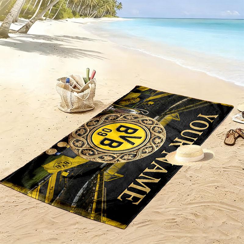Custom Name,BVB 09 Print Beach Towel, Large Soft Quick Dry Towel for Beach Camping Swimming
