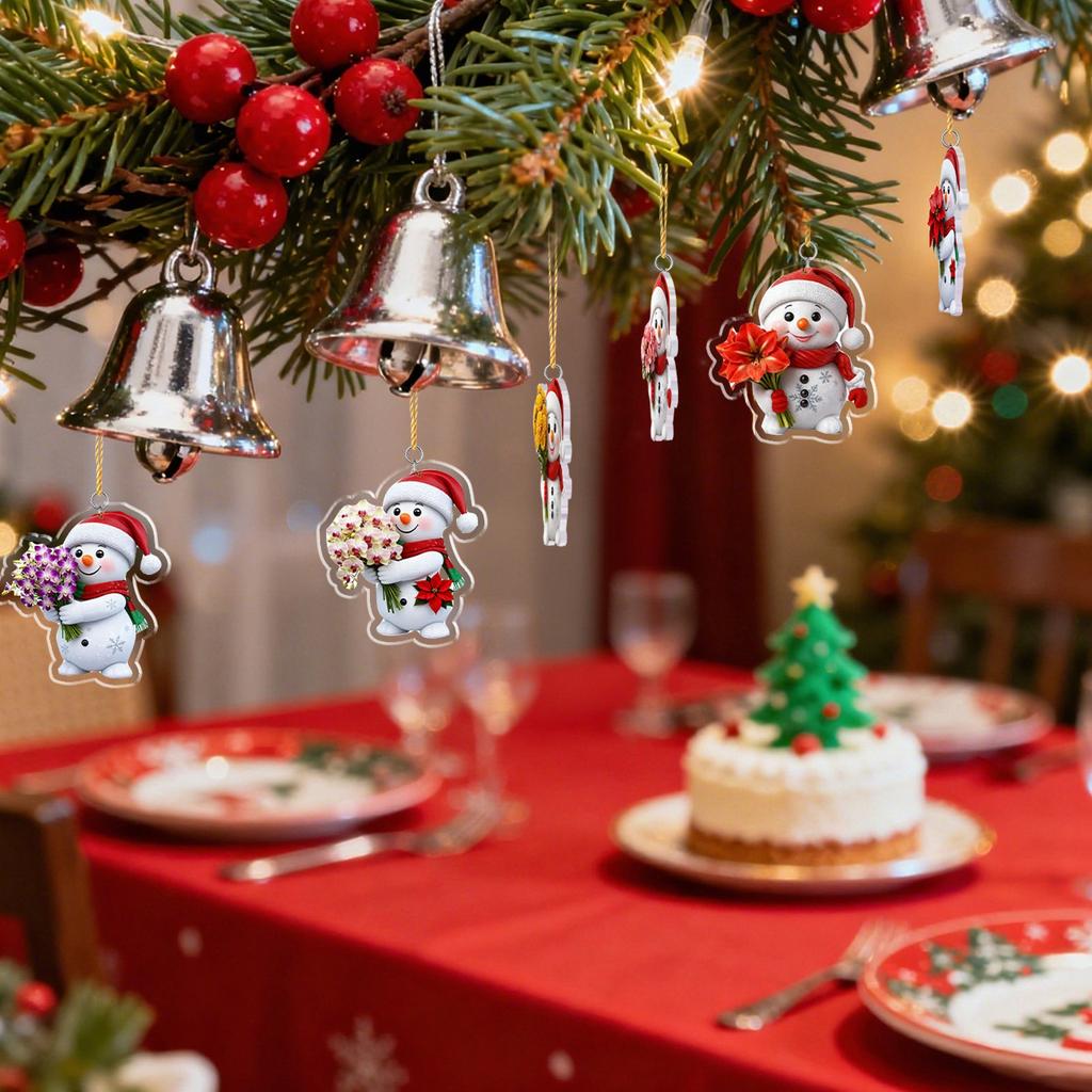 Рождественский адвент-календарь, 24-дневный адвент-календарь, включает снеговиков и шапки Санты, многофункциональные рождественские украшения, 2D подвесной подарок.