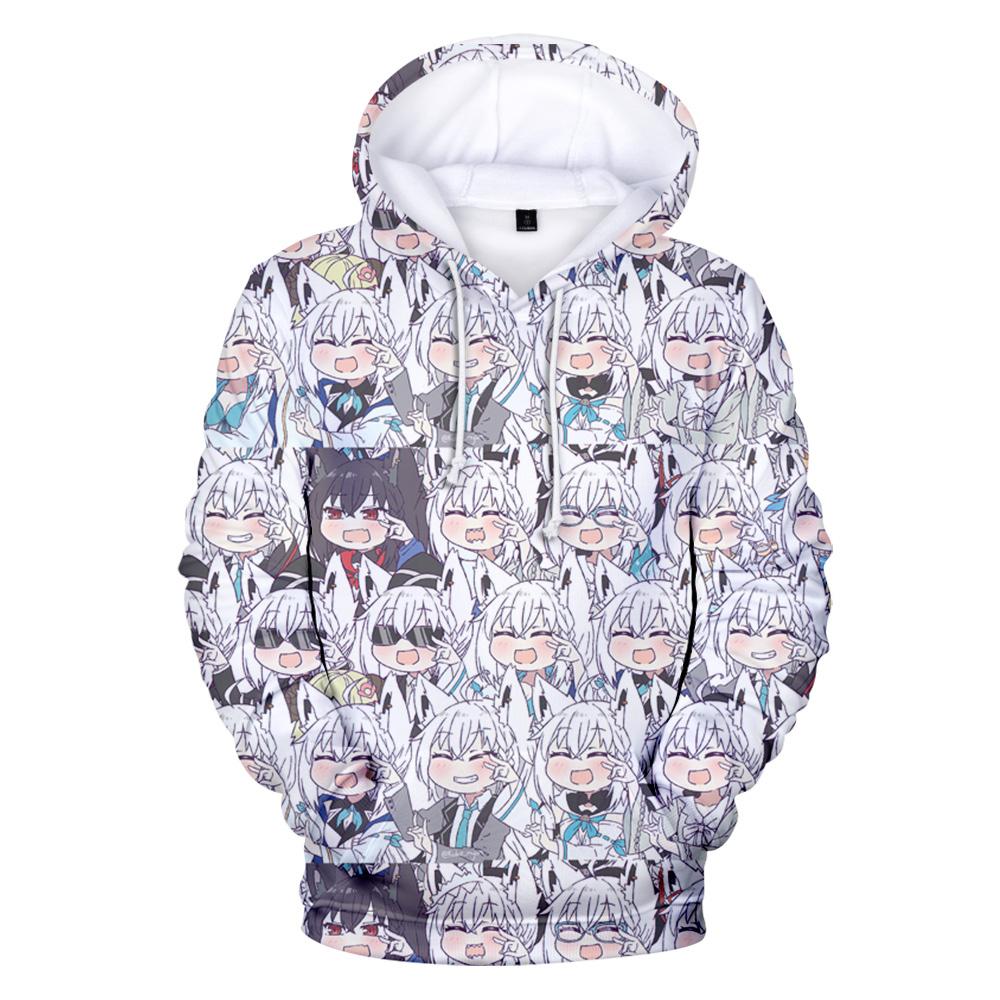 Толстовки Kawaii Shirakami Fubuki для девочек и мальчиков, детские толстовки с героями мультфильмов Shirakami Fubuki, одежда для мужчин и женщин, толстовки для косплея в стиле аниме