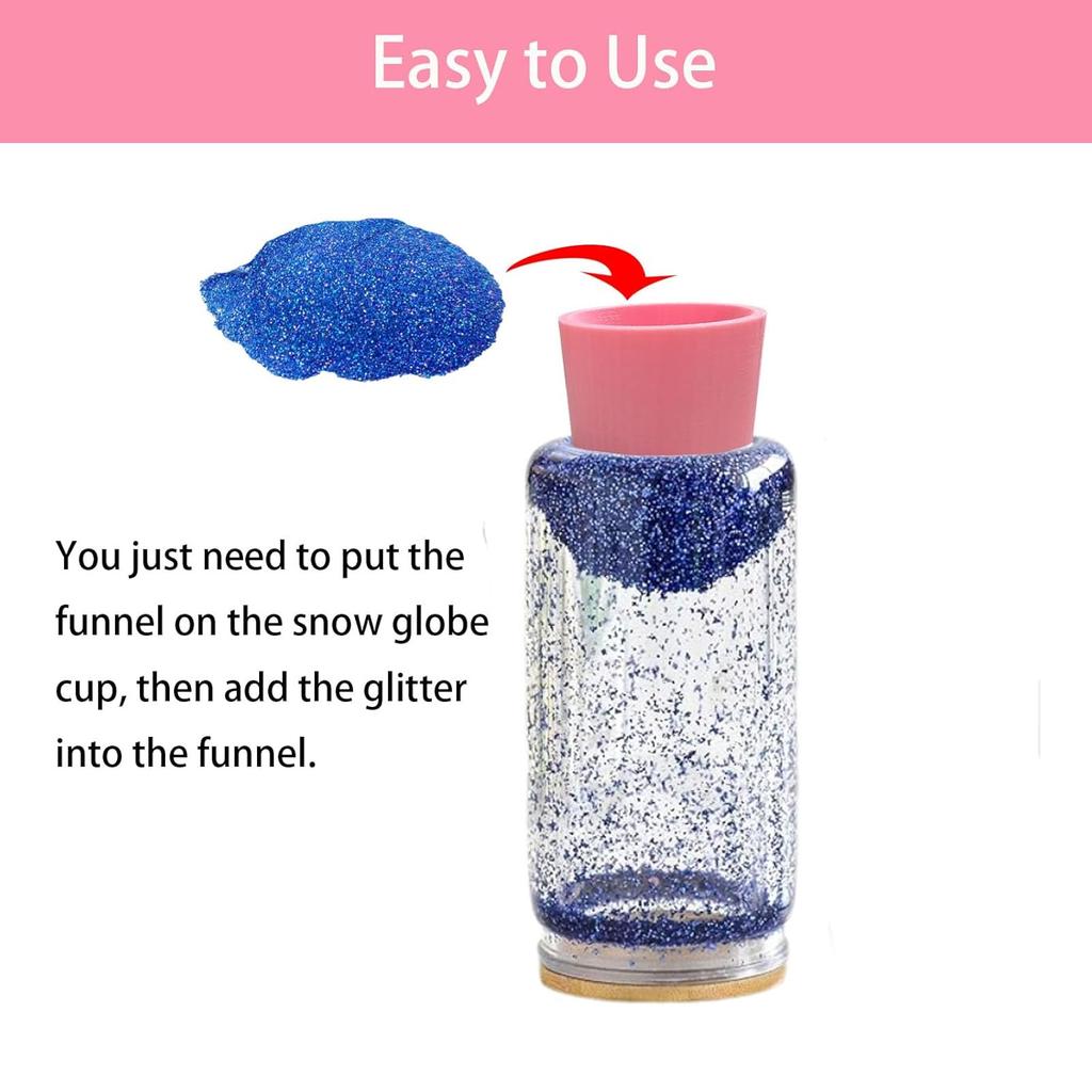 Upgraded Large Glitter Funnel Tool for DIY Snowglobe Cups & Tumblers, Essential Cup Making Accessories for Adding Craft Glitter