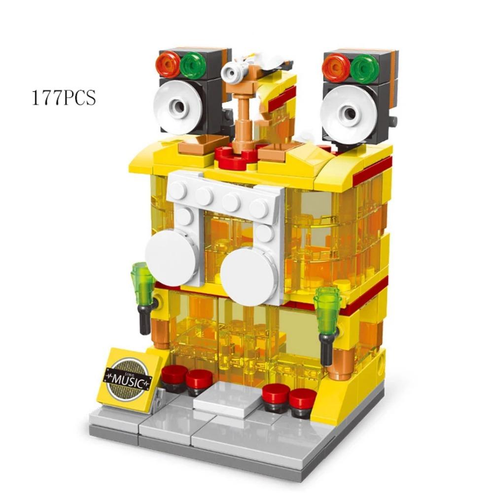 Мини-магазин, наборы для просмотра улиц, модельные строительные блоки, гамбургер, ресторан, розничный магазин, креативная архитектура, друг, город для девочек