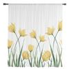 Желтый тюльпан Цветок Белые прозрачные шторы для украшения гостиной Шторы на окна для кухни Тюль Вуаль Шторы из органзы