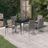 VidaXL Garden Dining Set 7 Pcs Grey and Black, 45.28 Kg