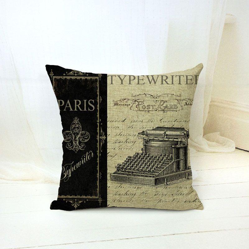 Chic Vintage Cotton Linen Throw Pillow Case Cushion Cover For Sofa And Bedside
