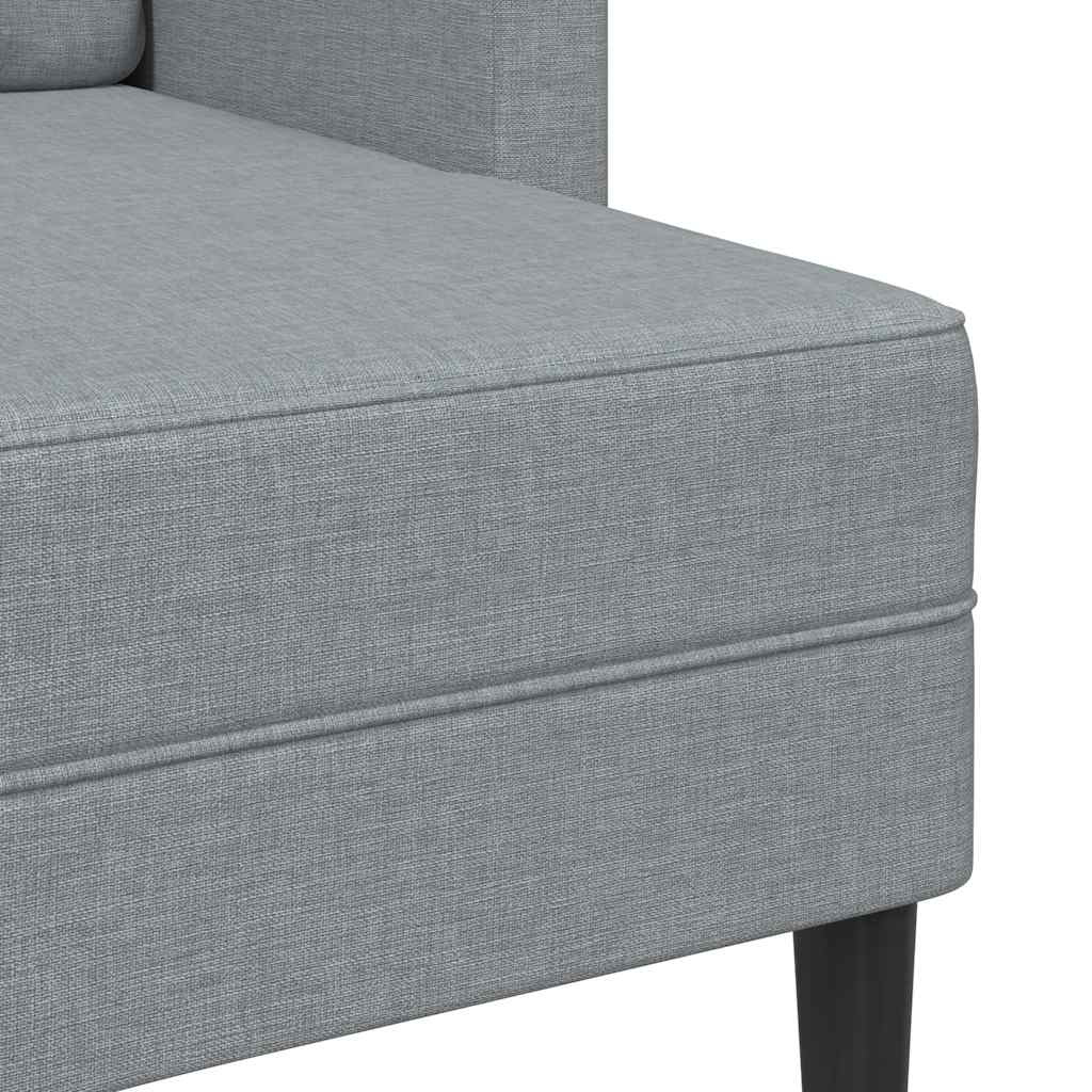2 Seater L Shaped Sofa with Chaise Longue Light Grey 125 cm Fabric