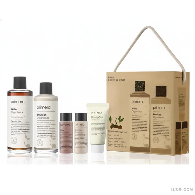 Primera Organience 2-Step Special Set (Toner 180ml + Emulsion 150ml + 3 Trial Size Minis, each 30ml) (+Free gift)