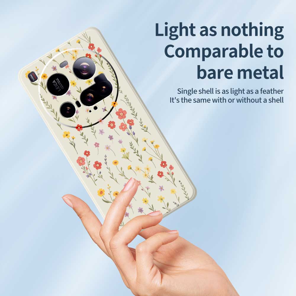 For Xiaomi 15 Ultra Case Flowers and Grass Pattern Printing Straight Edge TPU Phone Back Cover