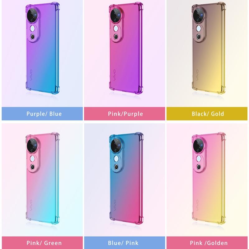 Ударопрочный градиентный чехол из ТПУ для VIVO V50 V40 SE V30 Lite 5G V30e Защитный чехол Fundas Coque Capa