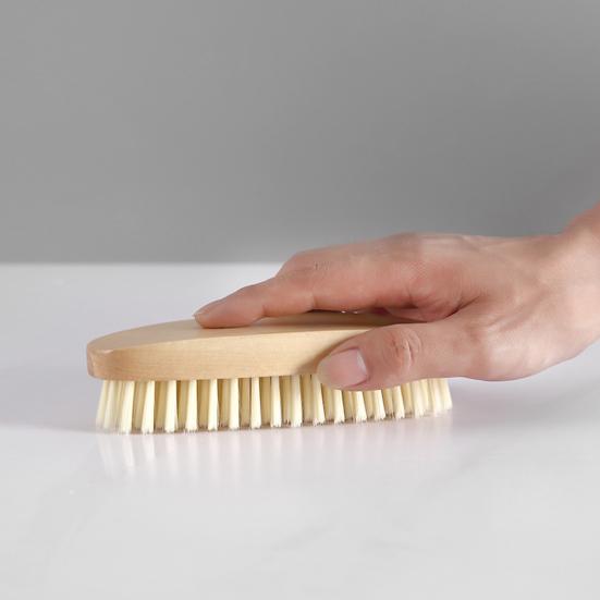 Yousheng Cleaning Brush Soft Bristles Comfortable Grip Wooden Handle Portable Scrub Brush Gentle Cleaning Tool