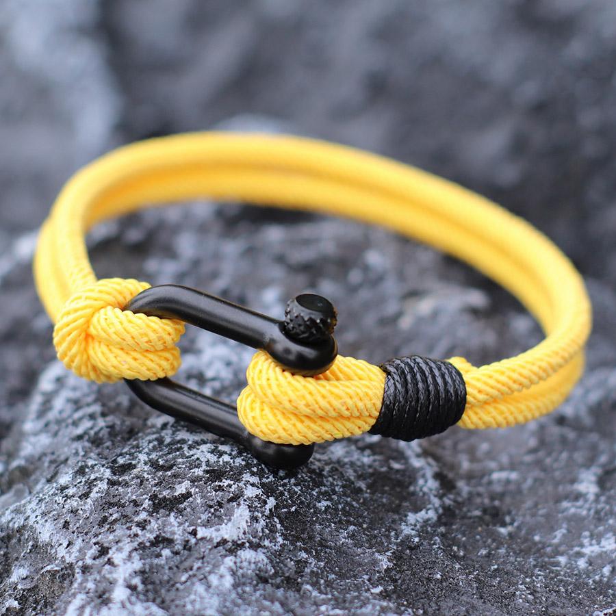 Hiphop Men Bracelet With Stainless Steel Detachable Buckle Nautical Wrap Braclet Bilayer Thread Bicycle Braslet Armband Herren