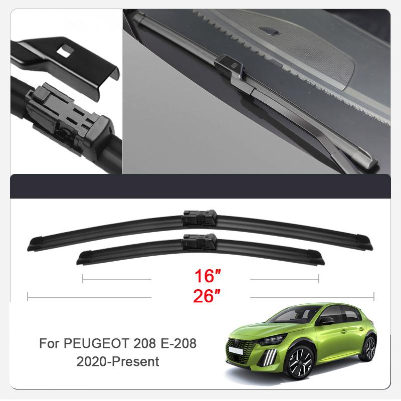 2шт автомобильные щетки стеклоочистителя для PEUGEOT 208 308 408 GT 408X 508 2008 3008 5008 E-208 E-308 E-508 E-2008 резина для лобового стекла
