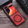 Luxury PU Leather Wireless Charge Magnetic Case For Samsung Galaxy Z Flip 3 4 5 6 Flip4 Flip5 Flip6 5G Shockproof Back Cover