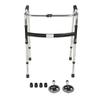 Elderly Folding Walker 6 Height Adjust Stainless Steel Senior Walking Aid with Wheels