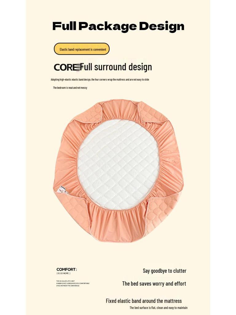 Class A Pure Cotton Quilted Waterproof Non-Slip Antibacterial Fitted Mattress Protector for Hotel and Home Use