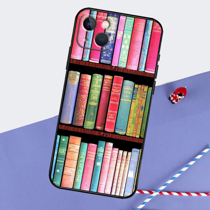 Винтажная КНИГА Книжный червь книжная полка Чехол для телефона Для iPhone 16 Pro 15 Pro 11 12 13 14 Pro Max Mini XR 16e 15 16 Plus Защитный корпус