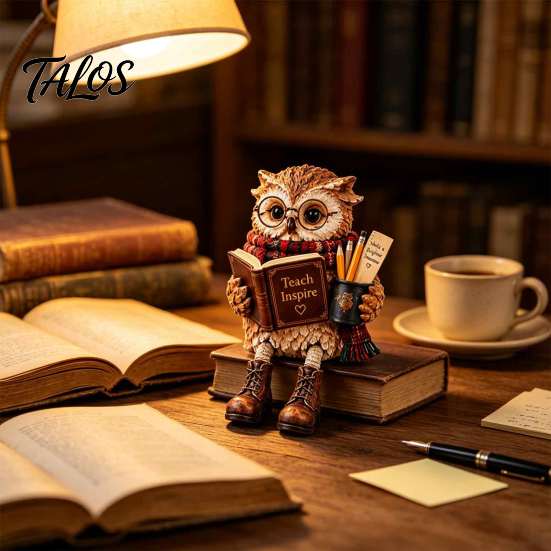 Фигурка совы для домашнего декора, любителя книг, книжной полки, статуэтка-сиделка, статуя для чтения из смолы, винтажная лесная книжная полка с очками, книга, причудливый настольный декор