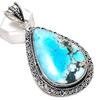 Natural Tibetan Turquoise 925 Sterling Silver Jewelry Pendant 2.60" l7U16