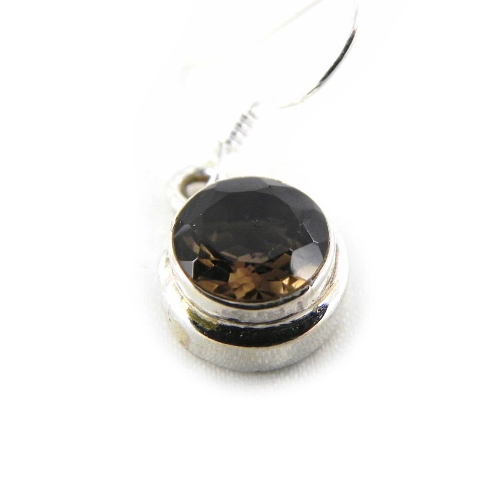 Les Trésors De Lily [C7107] - Silver 'Heaven' Smoky Topaz Earrings