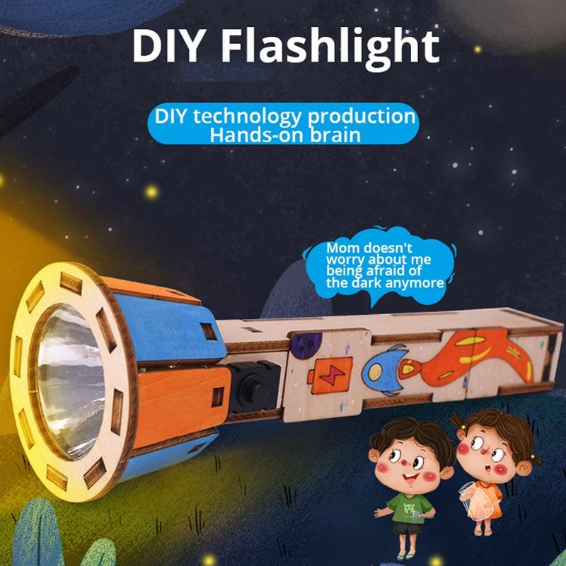DIY Технология фонарика Малый производственный набор Самодельные собранные вручную Электрическая физика Научные игрушки