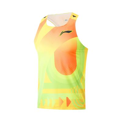 Мужской жилет Li Ning Running Series с круглым вырезом и цветными блоками, быстросохнущий, дышащий, AAYU009-4