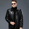 Middle Aged and Elderly Leather Jacket for Men's Fathers, Fur for Autumn and Winter, Men's Plush and Thickened Lapel Jacket, Genuine Leather Jacket
