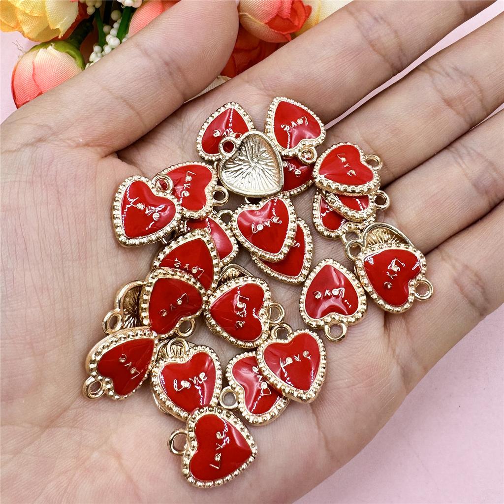 Высокое качество Большое Сердце Любви Для Изготовления Серьг Браслета DIY Ювелирные Аксессуары 13,2*15,8 мм Материал ручной работы 20 шт. Сплав Капает Масло Мода