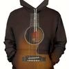 Толстовка с капюшоном и гитарой больших размеров с 3D-графическим принтом, стильная и уютная мужская модная одежда на весну и осень