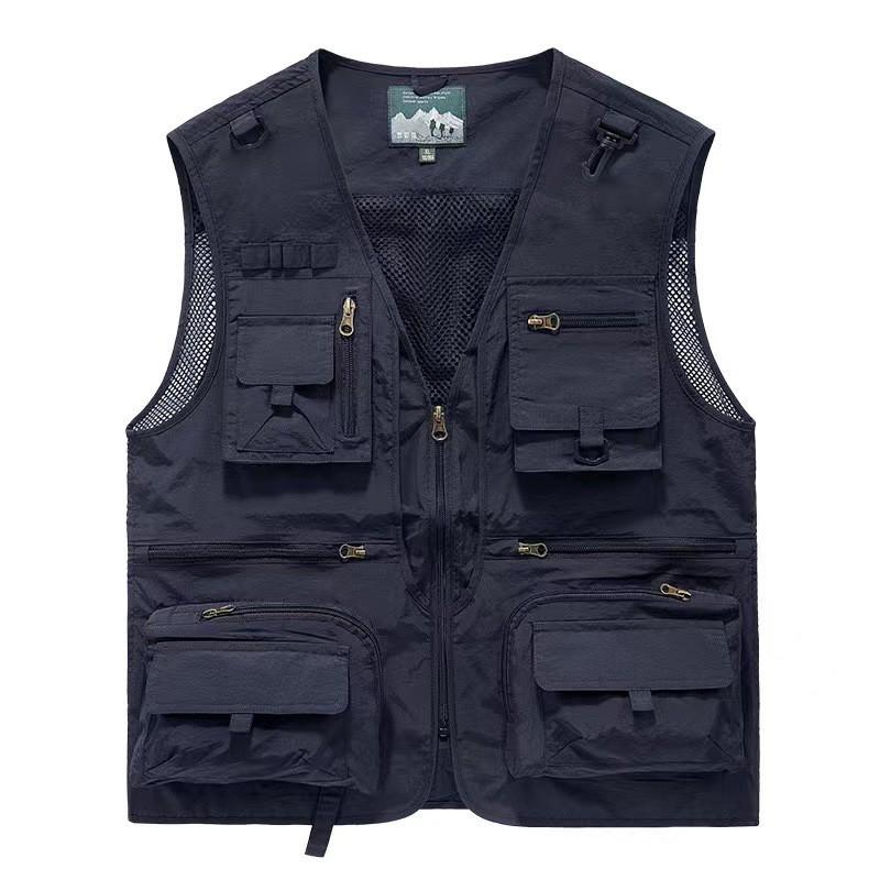 Mens Lightweight Utility Vest With Multiple Pockets Outdoor Photography Fishing Hiking