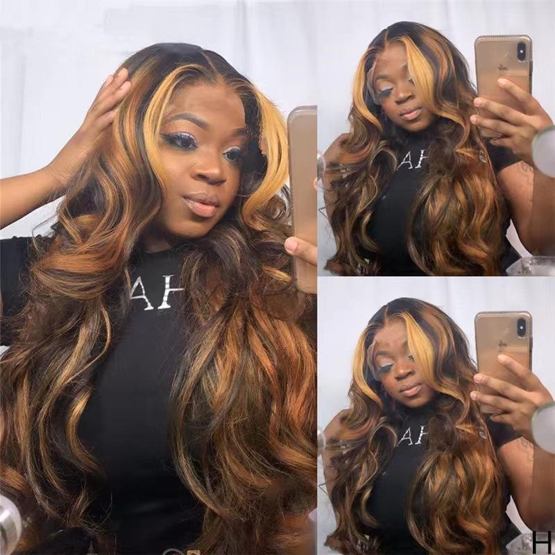 Front Lace Wig Wave Long Curly Hair High Temperature Silk Chemical Fiber Head Cover Fashionable Natural Breathable