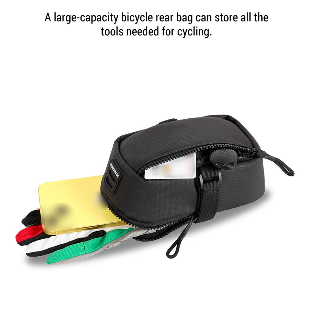 Large Capacity Bicycle Saddle Bag Waterproof Expandable Rear Seat Bag Bike Under Seat Bag