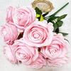 Букет имитированных роз Реалистичные искусственные розы Пучок искусственных роз с гибкими стеблями для домашнего декора вечеринок свадеб цветочных композиций