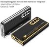 Кожаный чехол для телефона Samsung Z Fold 4 со слотом для стилуса, гальваническим покрытием и защитой камеры