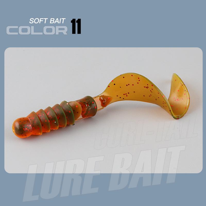 Большая волна, кудрявый хвост, мягкая приманка для окуня и мандаринки