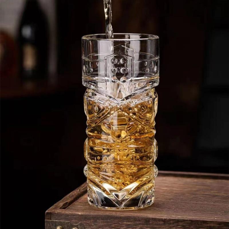 1 большая хрустальная стеклянная барная тики-кружка в европейском стиле, гавайский коктейльный стакан, кружка для пива с изображением лица призрака