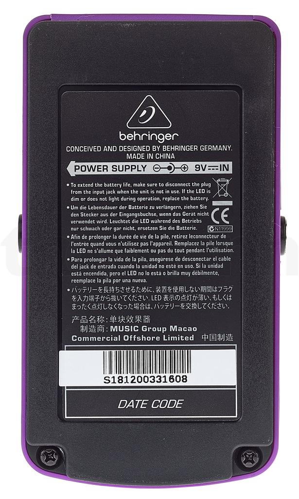 Behringer Behringer Guitar Effect Pedal OD300 Overdrive/Distortion OVERDRIVE/DISTORTION