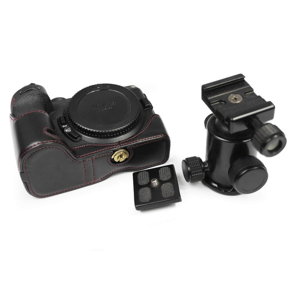 Kinokoo Half Case Cover for Nikon PU Leather Camera Case Z7/Z6/Z5, (Black)