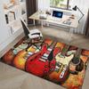1Pc Electric guitar theme Printed circular carpet, home door mat, outdoor travel protection carpet A4