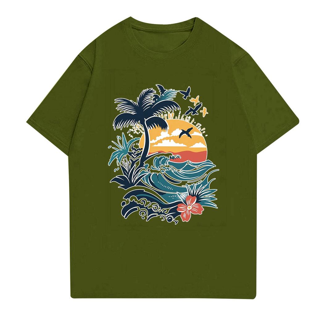 Men's Stand Collar Short Sleeve Shirt Loose Leisure Holiday Shirt Man