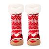 1 Pair Winter Floor Socks Thickened Fuzzy Plush Warmth Retention Christmas Print Leg Warmer Silicone Bottom Fall Winter Floor Socks Holiday Gift