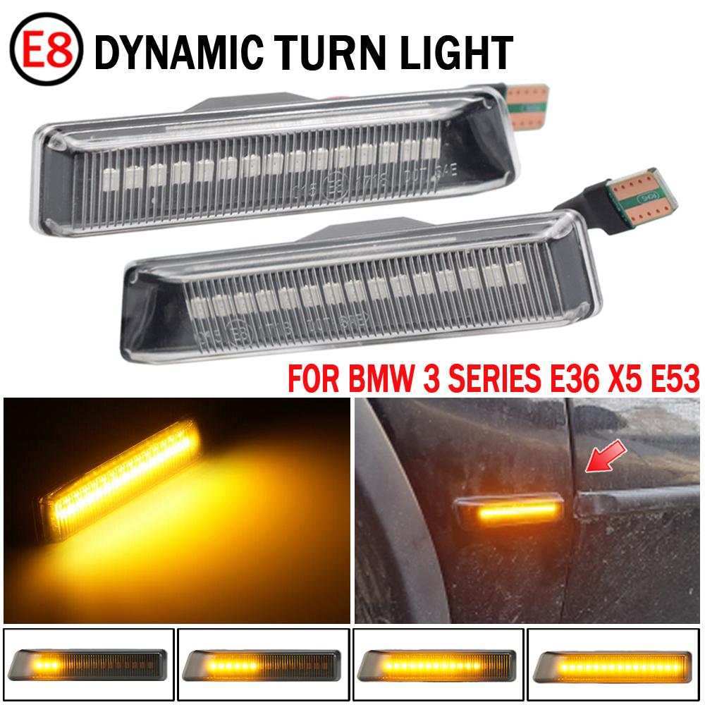 Led Dynamic Turn Signal Light Flasher Flowing Water Blinker Flashing Light Side Marker Blinker For Bmw X5 E53 3 Series E36