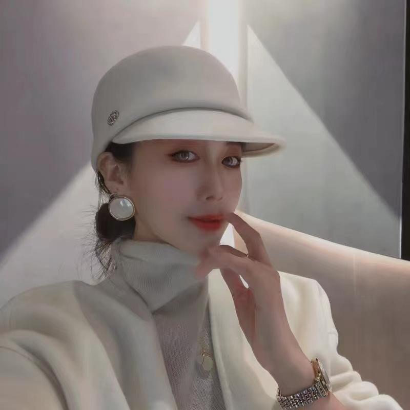 Новинка 2023 года, конная кепка M из чистой шерсти, женская шляпа-федора, осень-зима, высокое качество, универсальная кепка, уличная британская модная рыцарская шляпа