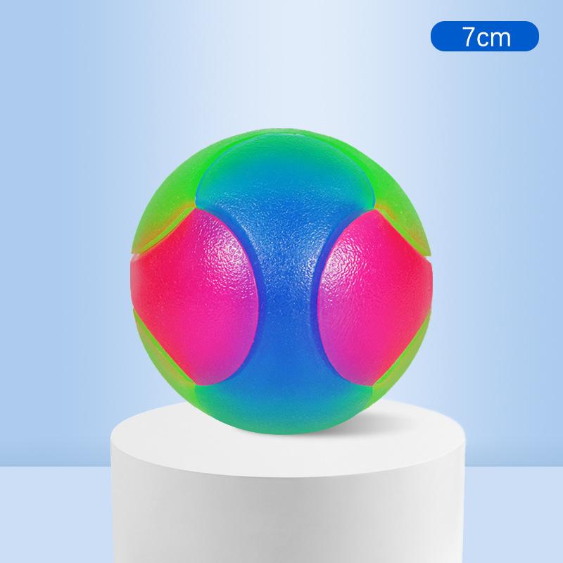 Dog Toy Ball Small Dog Flash Pet Ball Tpr Three-color Luminous Elastic Ball Training Interactive Throwing Dog Ball