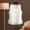 Ladies Summer Sleeveless V-Neck Camisole Vest Large Size Loose Belly Shading Slim Chiffon Top