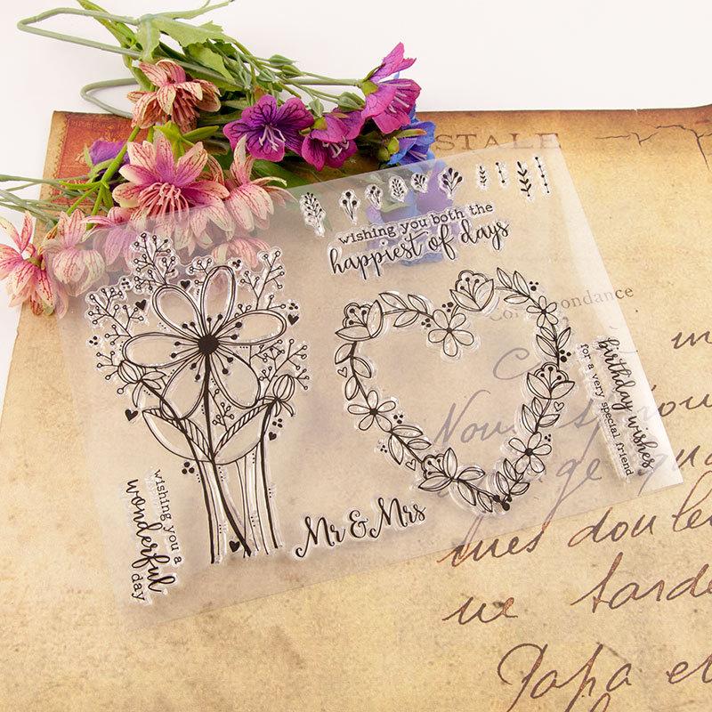 Leaf Flower Branch Transparent Silicone Clear Stamps for Seal DIY Scrapbooking Photo Album Decor Art Plant