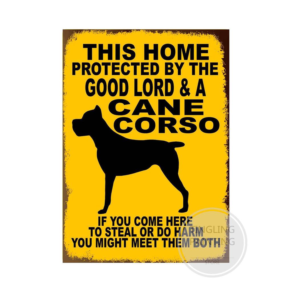 Предупреждающая собака металлические жестяные знаки винтажный плакат осторожно собака ретро жестяные пластины настенные наклейки для сада семейный дом дверь украшения