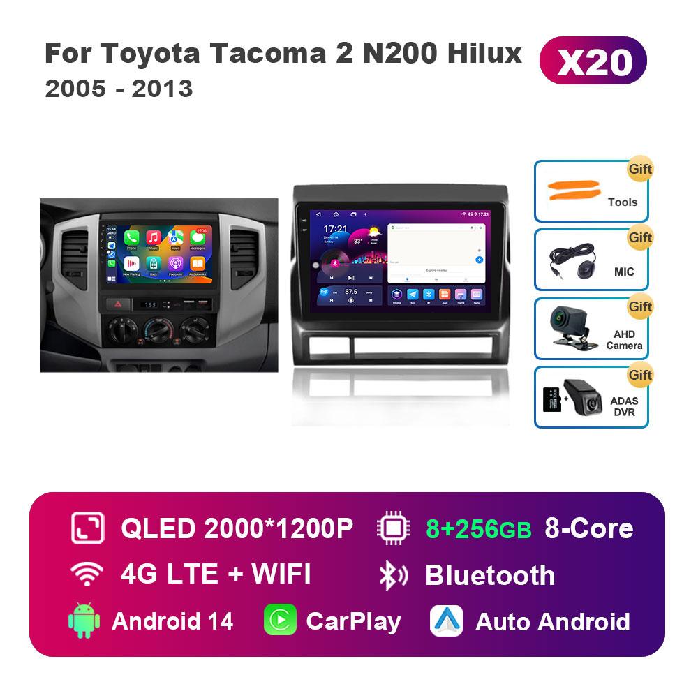 DSP Stereo Android 14 Touch Screen WiFi for Toyota Tacoma 2 N200 Hilux 2005 - 2013 Navi GPS 4G BT Car Radio Multimedia player
