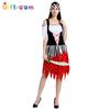 Halloween Adult Female Red Dress Black Dot Pirate Theme Character Imitation Costume