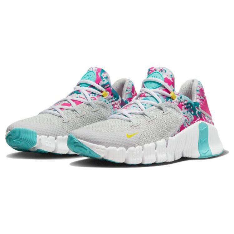 Nike Free Metcon 4 Graffiti Graphics Women Sneakers Grey Photon-Dust Dynamic-Turquoise DQ0304-001