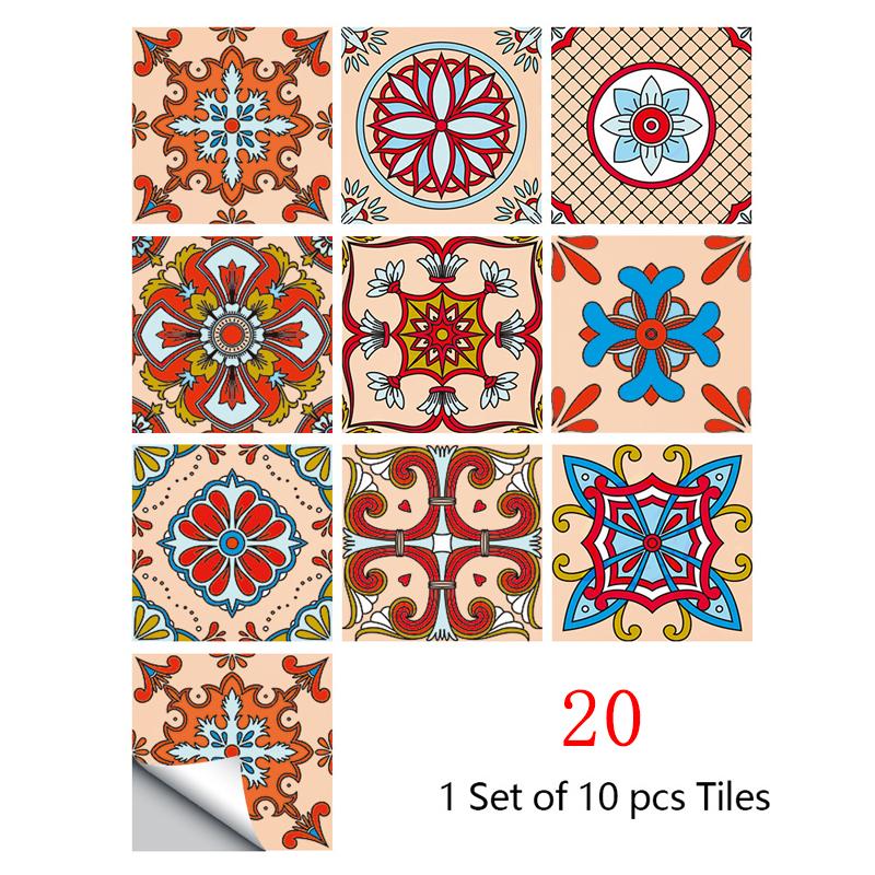10 шт., кухонные украшения, плитка, наклейки, стикер на стену, водонепроницаемый цветок, плитка, домашний декор