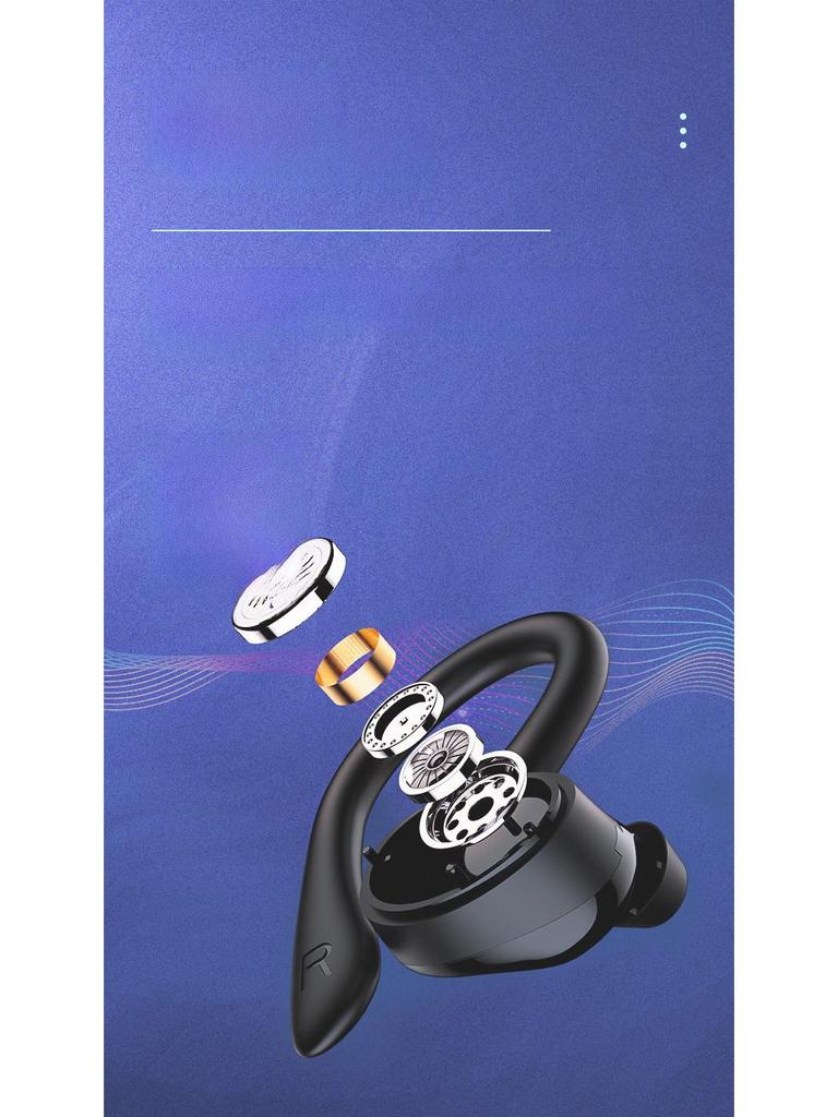 Новая беспроводная спортивная гарнитура Bluetooth с шумоподавлением и креплением на ухо — водонепроницаемая, TWS-вкладыши, идеально подходит для киберспорта и игр